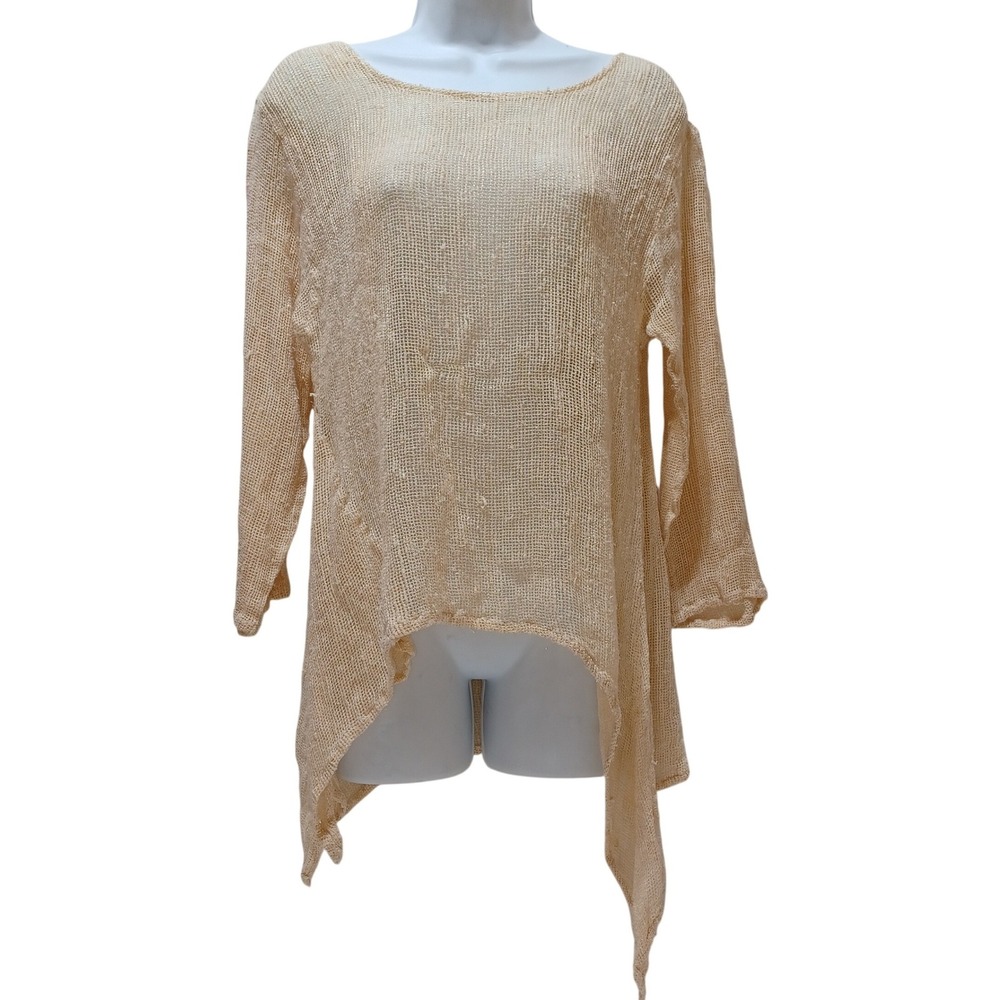 Engaylas Designs Womens OS Open Knit Sweater Wearable Art Boho Coastal Layer